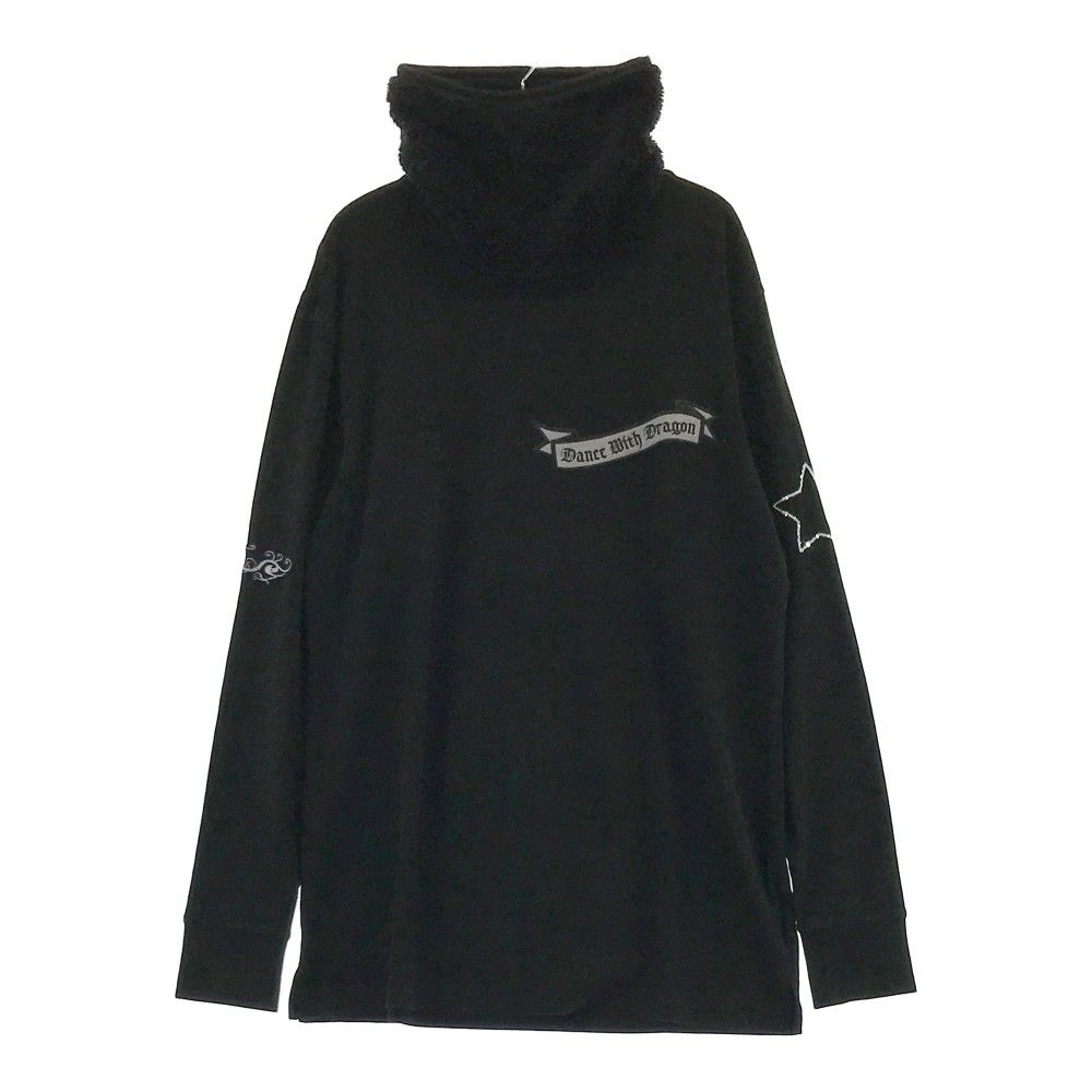 サイズ：2 DANCE WITH DRAGON ダンスウィズドラゴン  ハイネック 長袖Tシャツ ボア切替  ブラック系 [240101446820] ゴルフウェア メンズ ストスト サイズ：2 DANCE WITH DRAGON ダンスウィズドラゴン ハイネック