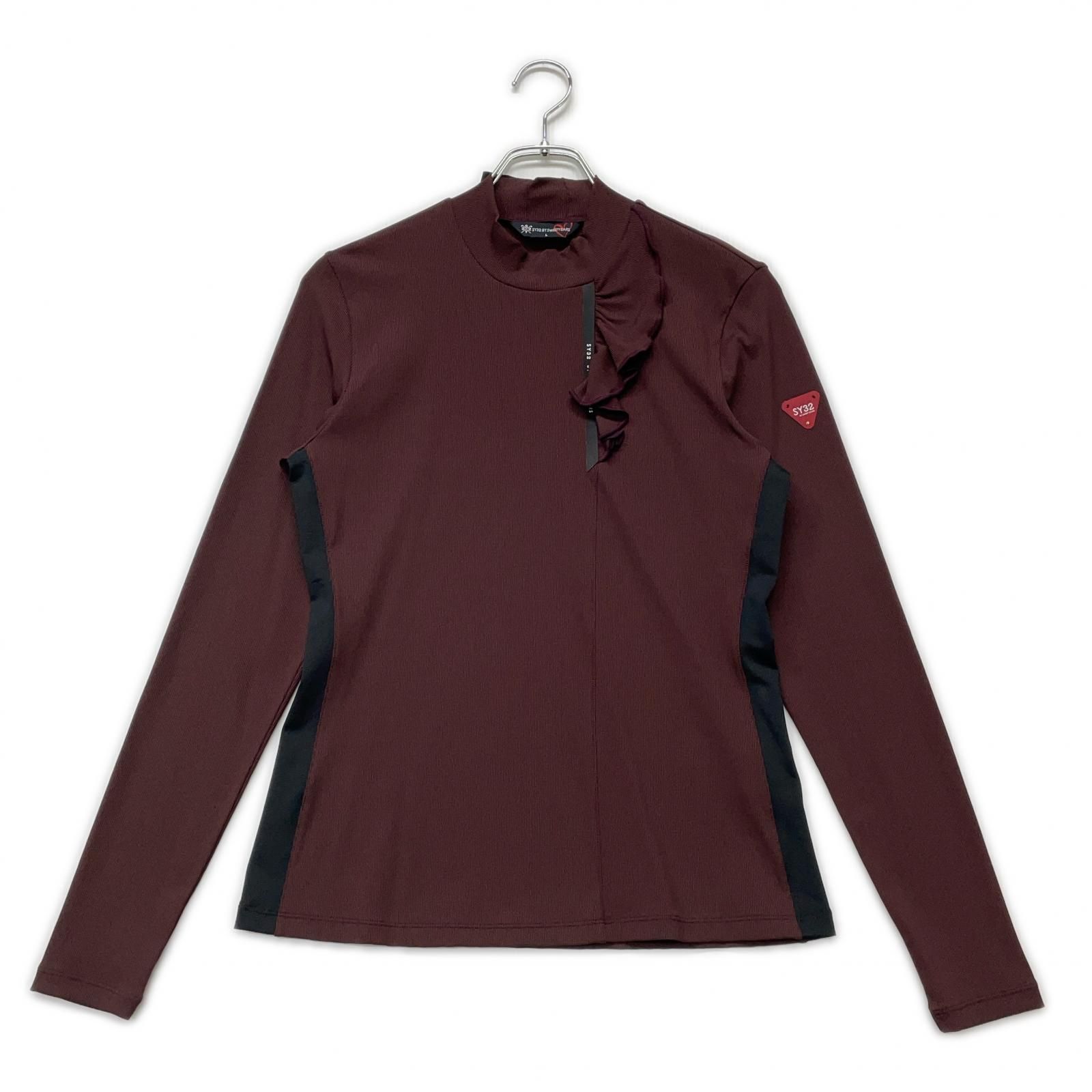 ♥品 レディース エスワイサーティトゥバイスィートイヤーズ SY32 by SWEET YEARS 長袖シャツ L バーガンディ モックネック
