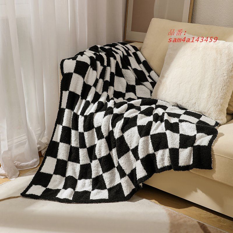 ソファカーペット格子ニットカーペットエアコンブランケット絨毯昼寝絨毯 am4a143459