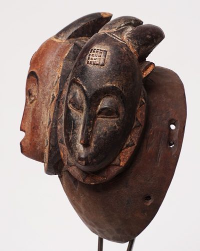 アフリカ コートジボワール バウレ族 マスク No.374 仮面 木彫り 彫刻