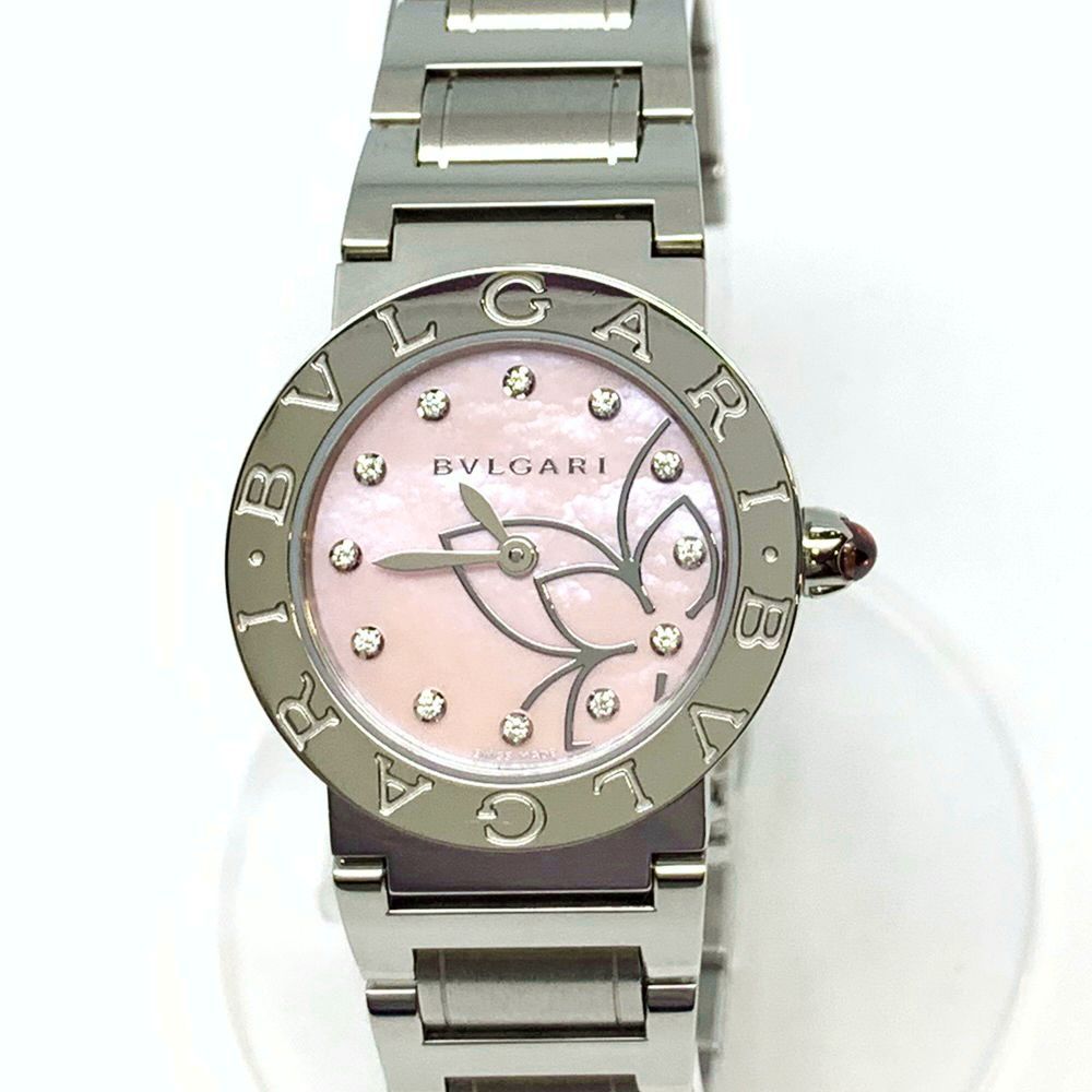 ブルガリ BVLGARI クアドラード ガーネット ピンクシェル
