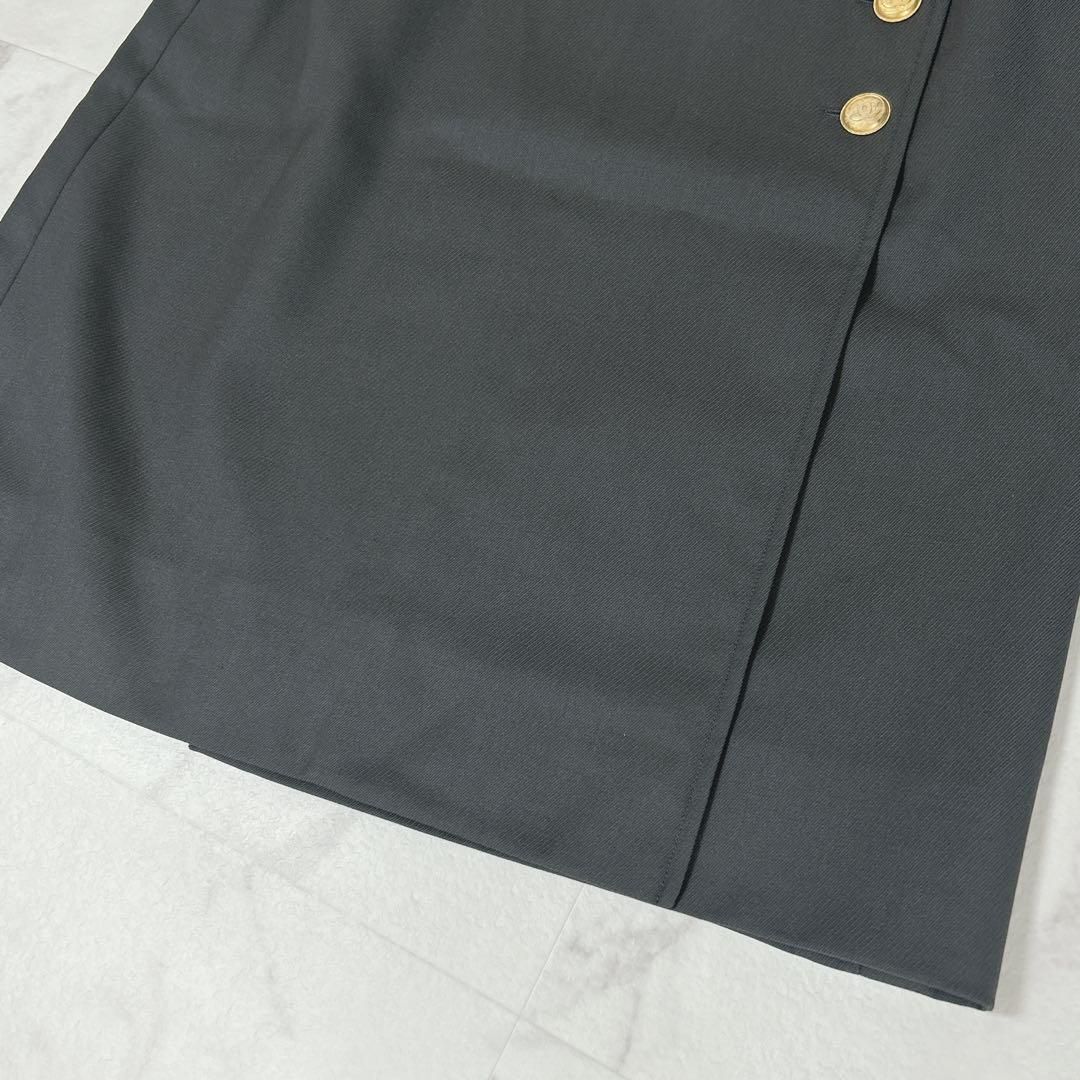 CHANEL ラップスカート ココマーク 金ボタン 裏地シルク フランス製 40 GULLKHAN_COM