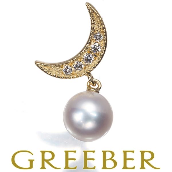 ミキモト ブローチ パール 真珠 7.0mm ダイヤ ダイヤモンド ムーン