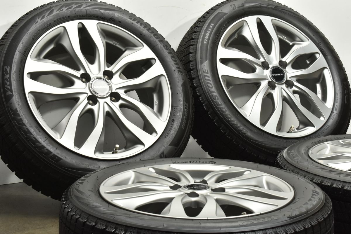 バリ溝 バルミナ 16in 6.0J 50 PCD100 ブリヂストン ブリザック VRX2 175 60R16 アクア カローラフィールダー ヤリス ノート