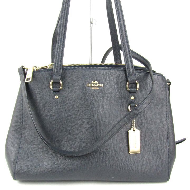 【美品】COACH 2WAY ショルダーバッグ トートバッグ ブラック レザー コーチ トートバッグ ショルダーバッグ 2way レザー F37147 ブランド