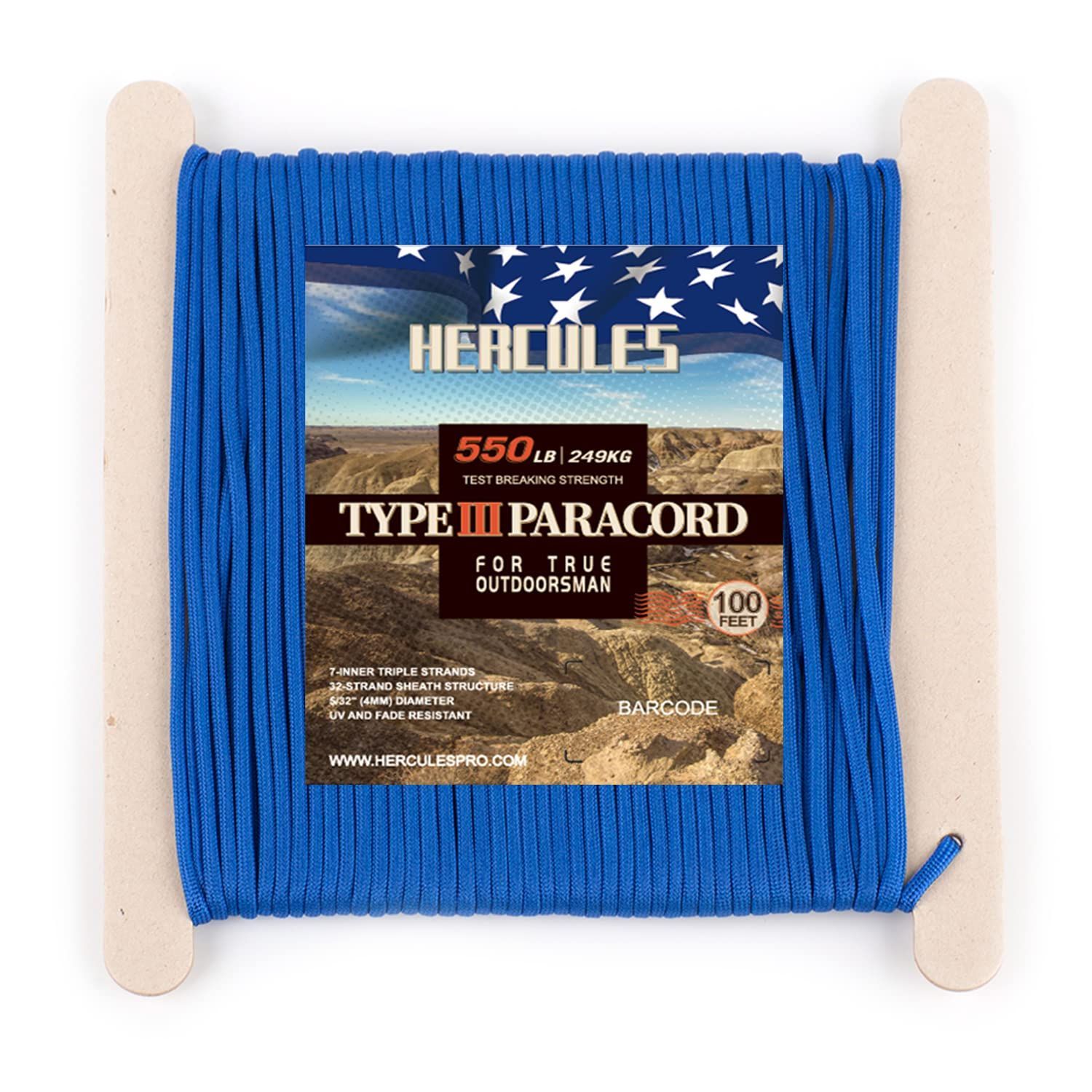 新品 HERCULES パラコード ガイロープ キャンプロープ テントロープ アウトドア 用 耐荷重250kg 7芯 ブルー 30m - メルカリ