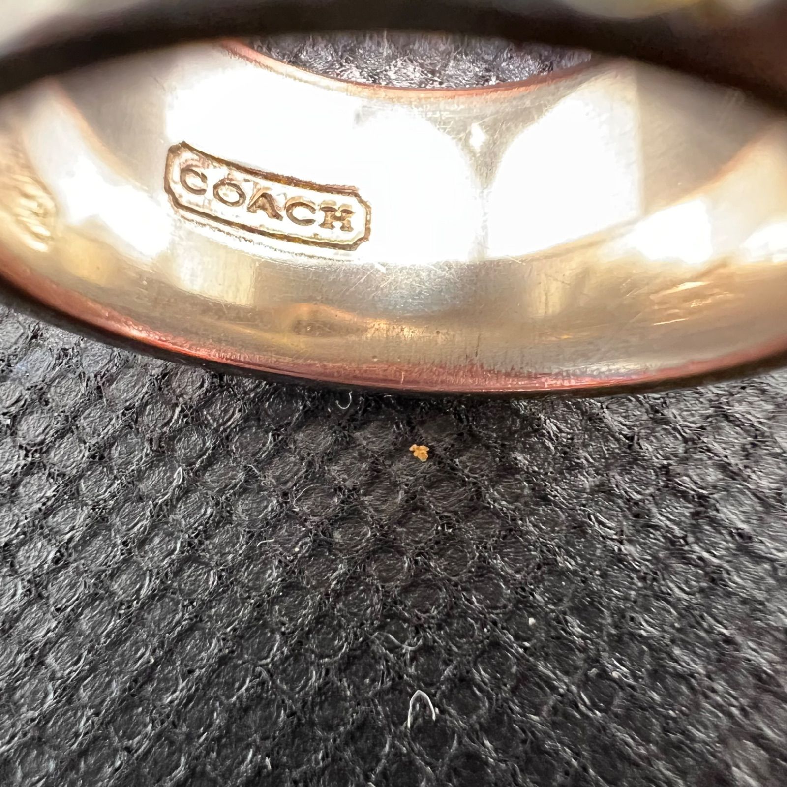 COACH コーチ リング 指輪 ホワイト ラインストーン CCロゴ 13号