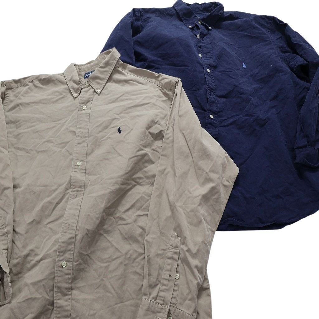 古着卸 まとめ売り ラルフローレン 長袖シャツ 9枚セット (メンズ XL  