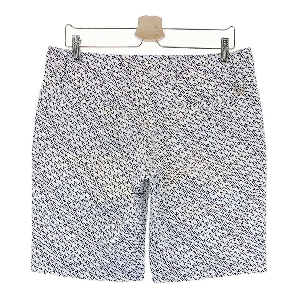 サイズ L V12 ヴィトゥエルヴ ハーフパンツ ロゴ総柄 ホワイト系 240101473550 ゴルフウェア メンズ ストスト