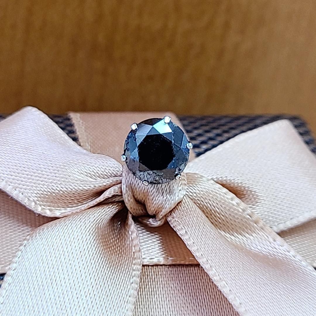 男女兼用 1ct ブラック ダイヤモンド Pt900 片耳 ピアス 鑑別 1ct.jpg