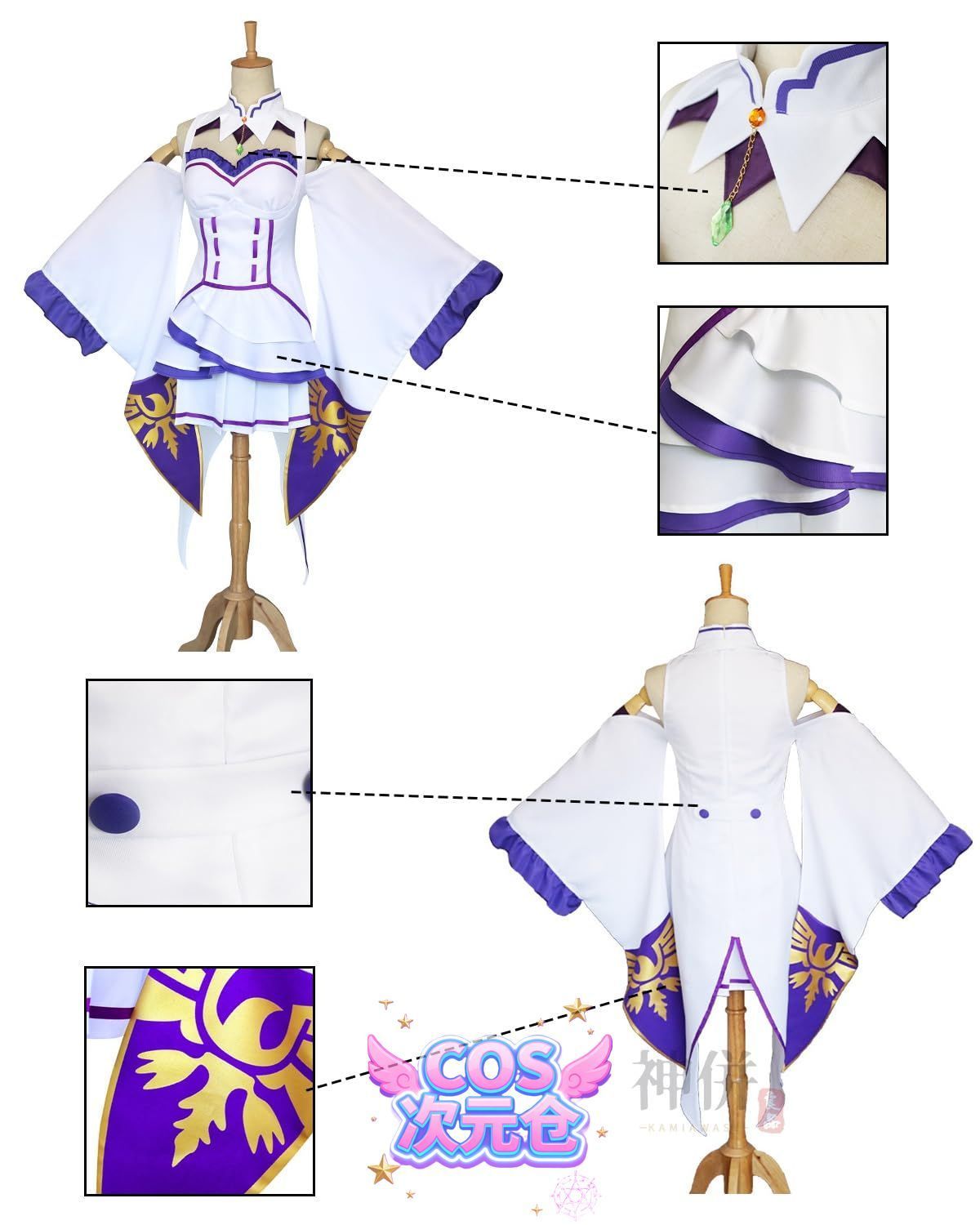 進化的な レム ウィッグ付き 神併 Re ０から始まる異世界生活 コスプレ ウィッグ付き レム ラム エミリア 菜月昴 コスプレ メイド服 リゼロ コスプレ衣装 大人用 来店をご期待!