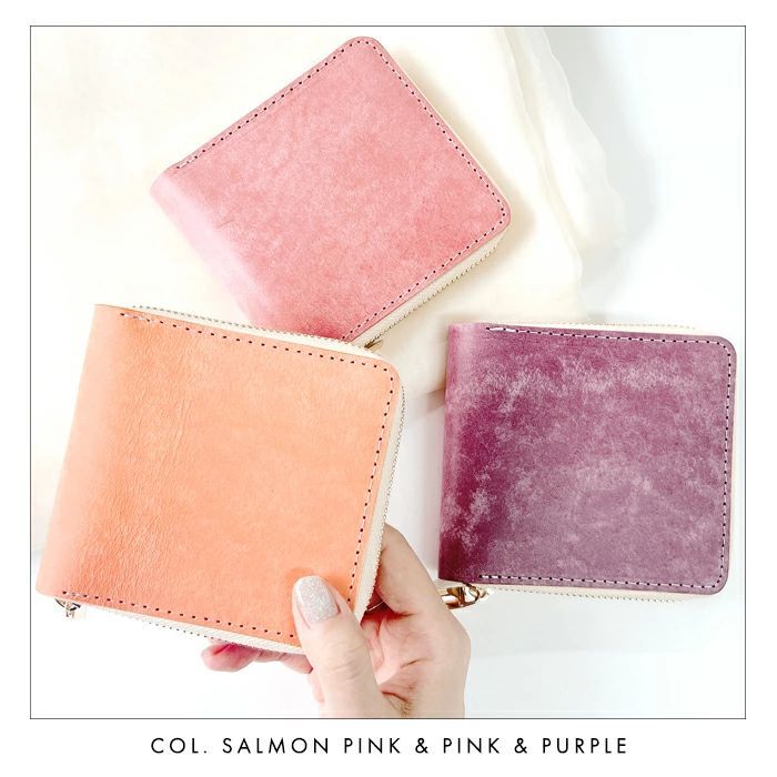 二つ折り財布 ラウンドファスナー