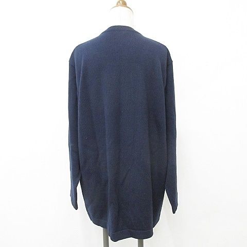 バーバリーズ Burberrys ニット カーディガン 長袖 丸首 金釦 刺繍 ウール 紺 緑 カーキ ネイビー F