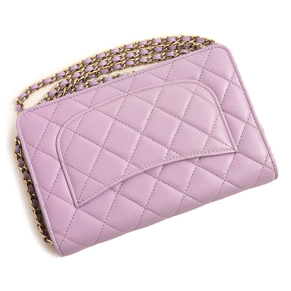 シャネル マトラッセ ココマーク パール チェーンウォレット財布 斜め  