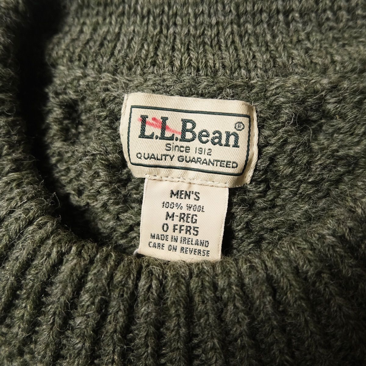 エルエルビーン　アイルランド製　ニット　セーター　グリーン　美品 楽天市場】アイルランド製 LLBean 無地 ウール フィッシャーマン