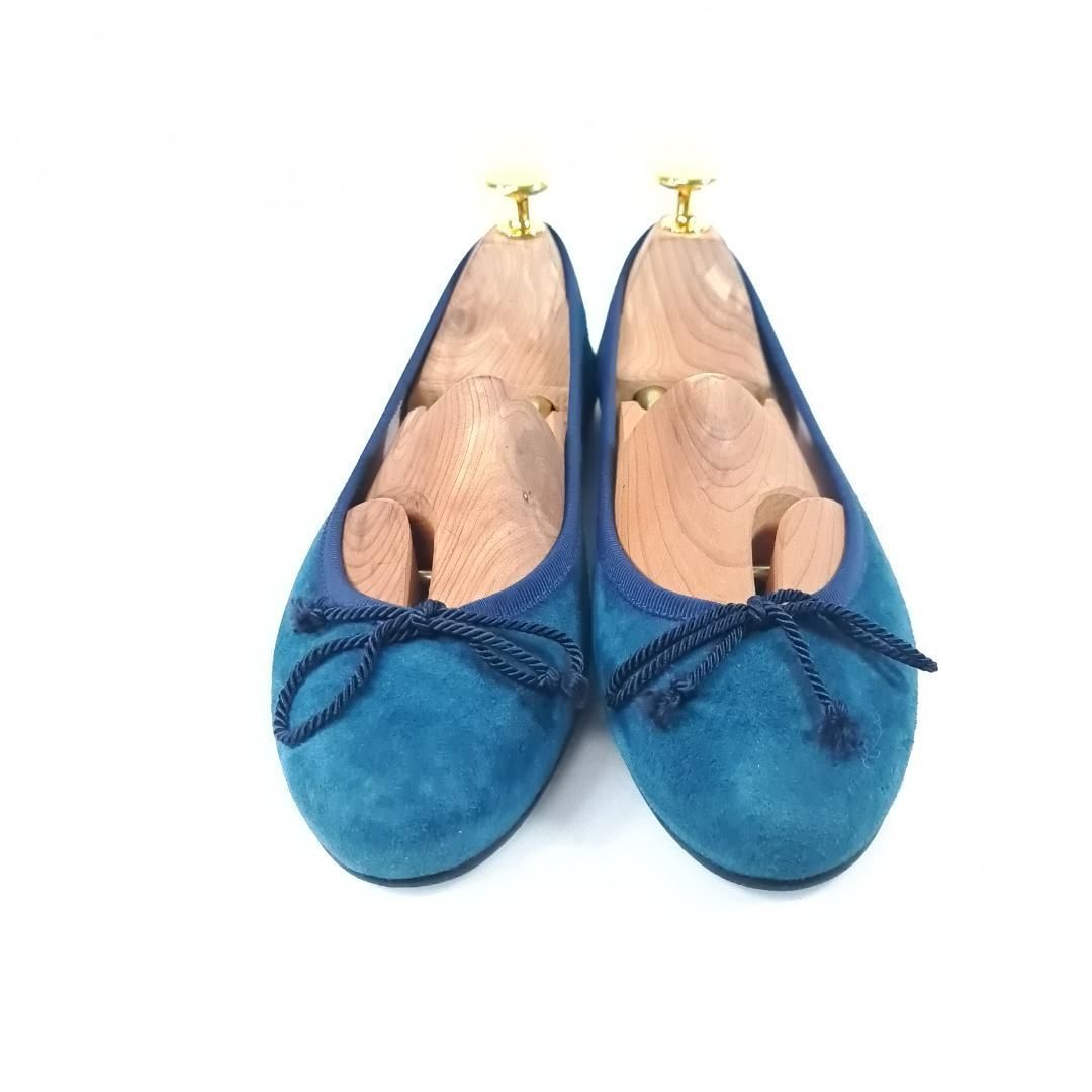 Pretty Ballerinas バレエシューズ リボン グリーン スエード Pretty Ballerinas バレエシューズ リボン グリーン スエード 36