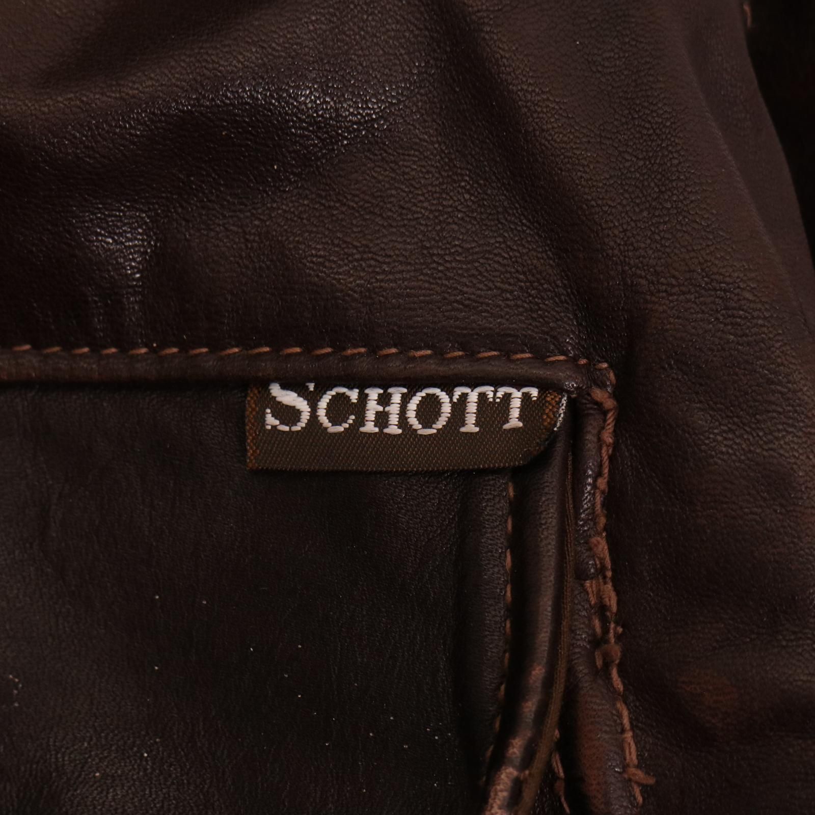 70年代 USA製 Schott ショット A-2 レザーフライトジャケット ブラウン  