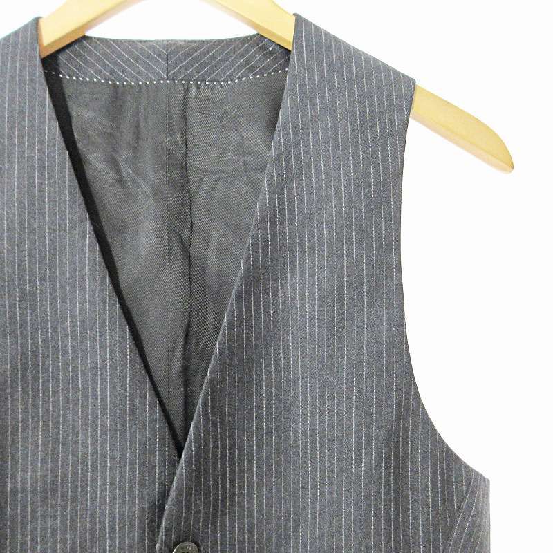 Neil Barrett ニールバレット ジレ ベスト ②ストライプ48 L ニールバレット Neil Barrett 美品 ウール 異素材切替 ジレ