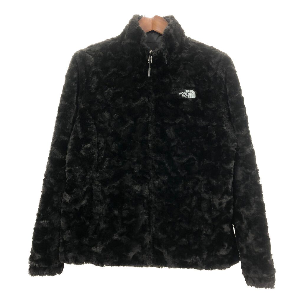 THE NORTH FACE ノースフェイス 中綿 リバーシブル フリースジャケット アウトドア ワンポイント ブラック (レディース L) 中古 古着 Q6551 THE NORTH FACE ノースフェイス 中綿 リバーシブル フリース