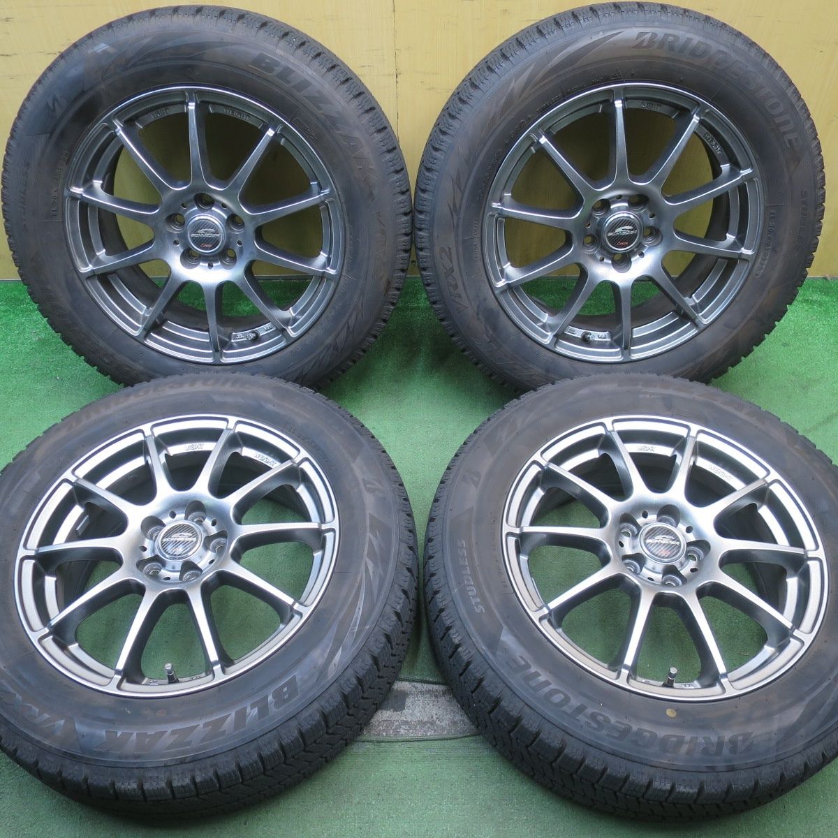 バリ溝 23年 キレイ 9分 インプレッサ 等 205 60R16 スタッドレス ブリヂストン ブリザック VRX2 SCHNEIDER ATECH シュナイダー 16インチ PCD100 5H 5093006NJス