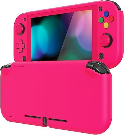 【在庫処分】eXtremeRate PlayVital Switch Liteに対応用カスタムカバー、Switch Liteに対応用保護カバー（ハード）―スクリーン保護フィルム*1付き【明るいピンク】