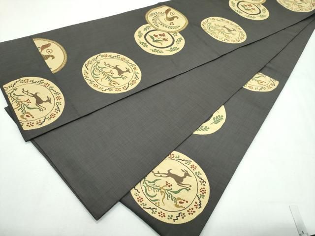 黒地(漆黒) 菱取菊文様 六通柄 袋帯 綾衣 絹＋金銀糸 美品 黒地(漆黒) 菱取菊文様 六通柄 袋帯 綾衣 絹＋金銀糸 美品 【公式通販】