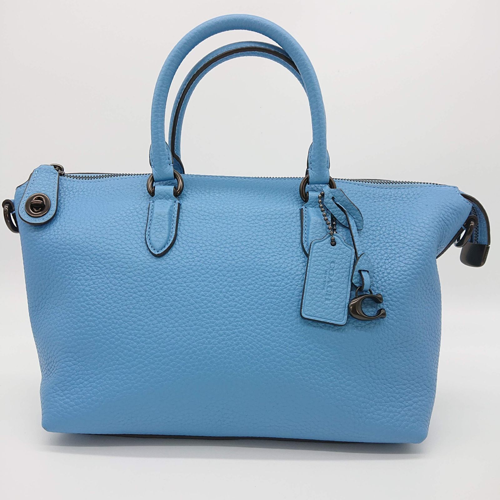 美品　コーチ カラ サッチェル 2way ハンドバッグ レザー ブルー 楽天市場】【中古】COACH(コーチ) カラ サッチェル ハンドバッグ