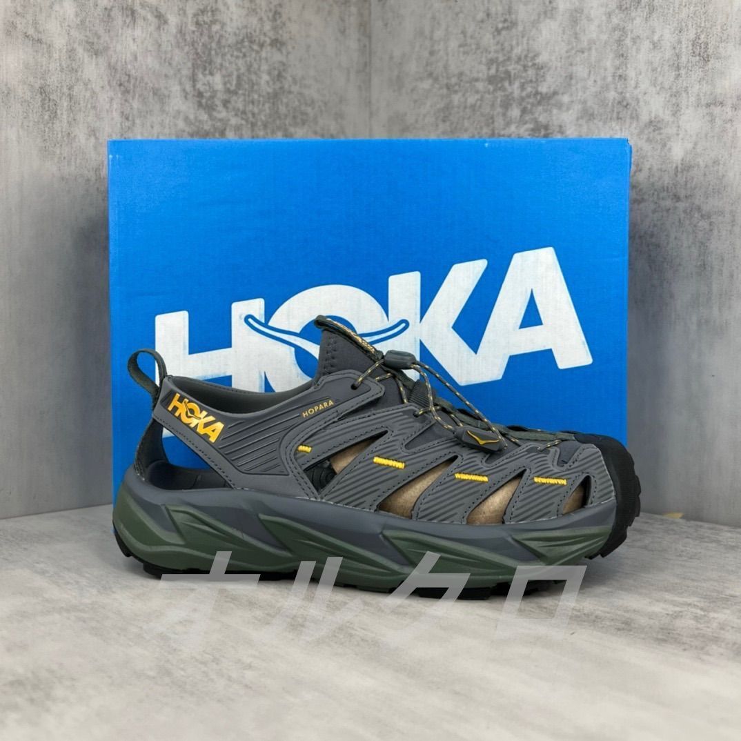 新品未使用 HOKA ONE ONE ホカオネオネ HOPARA ホパラ サンダル メンズ アウトドア レジャー グレー - メルカリ