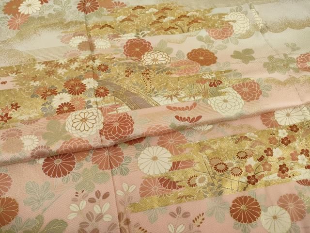 平和屋着物○訪問着 駒刺繍 枝桜 暈し染め 金彩 鈴乃屋扱い