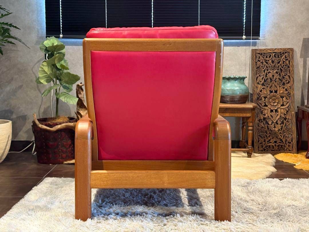 Lオルセン&サン L. olsen & son チーク無垢材 レッドレザー IN