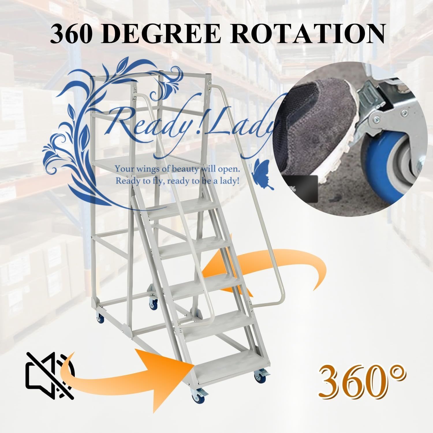 図書館用スチール製ローリングステップ