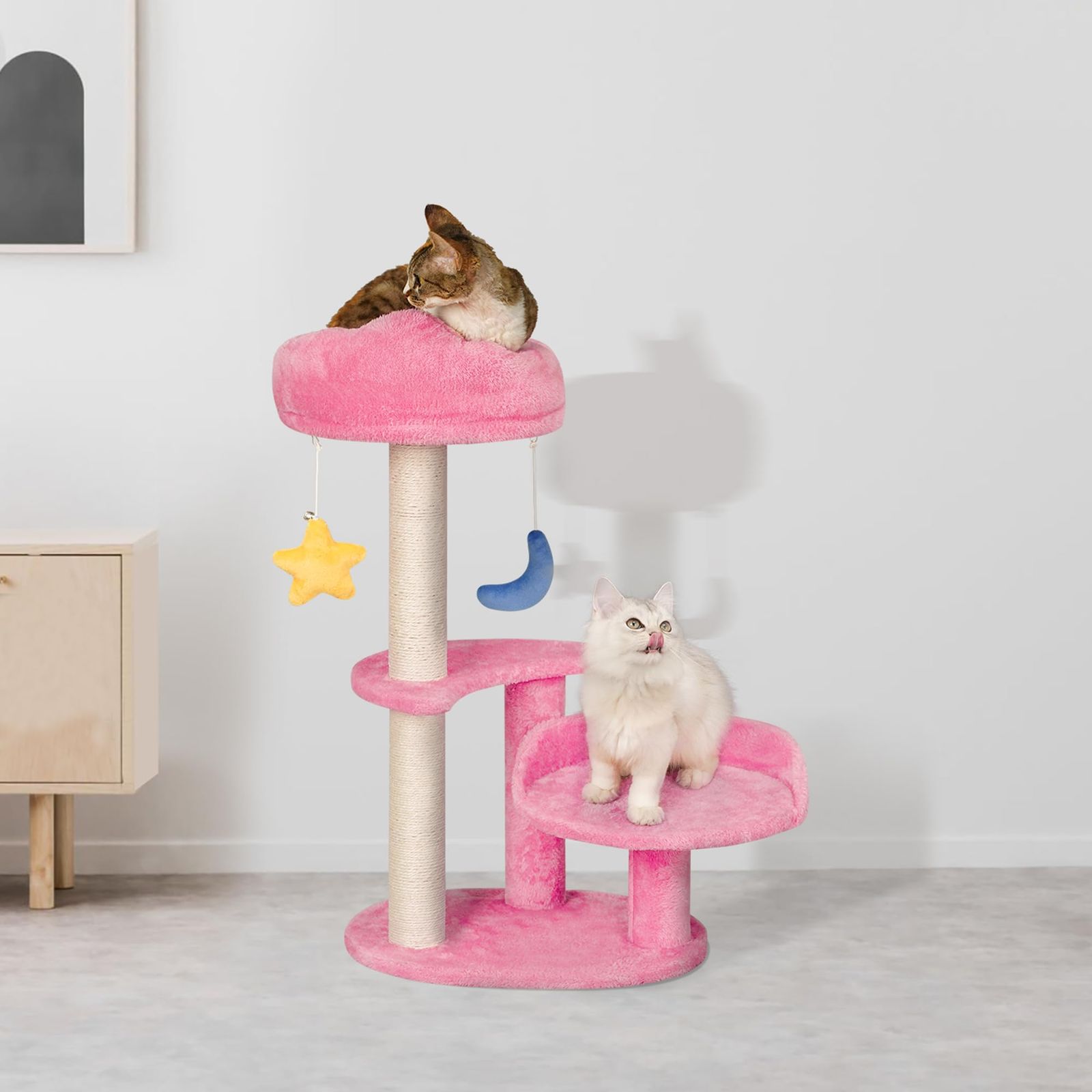 キャットタワー猫タワーおもちゃ付きかわいいキャットタワー 雲