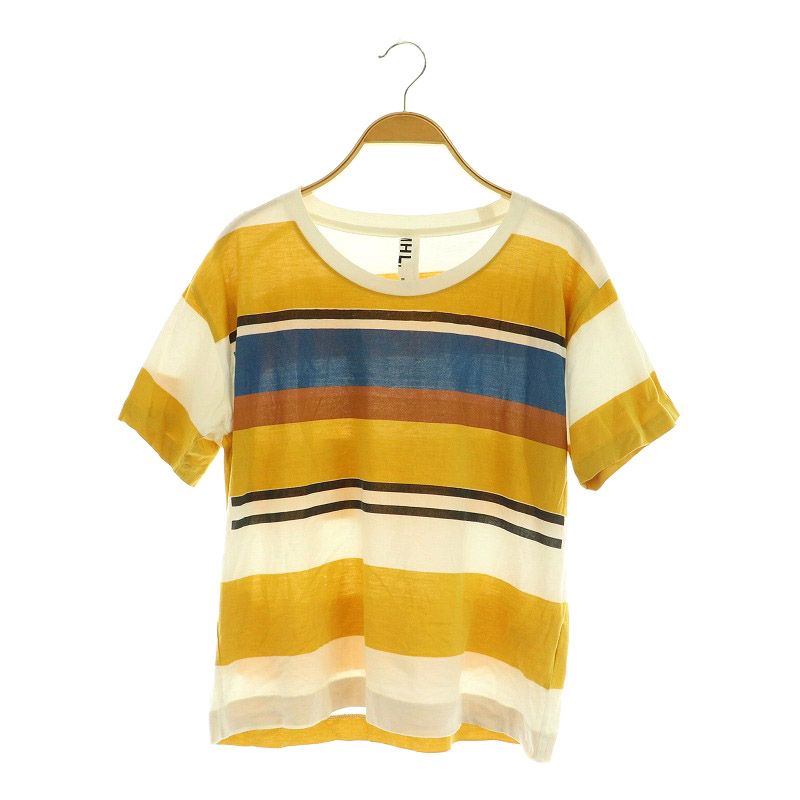 MHL. 半袖ボーダーTシャツ 半袖 未使用タグ付 マーガレットハウエル カーキ 楽天市場】エムエイチエル ボーダー 半袖 Tシャツ 2 グレー系