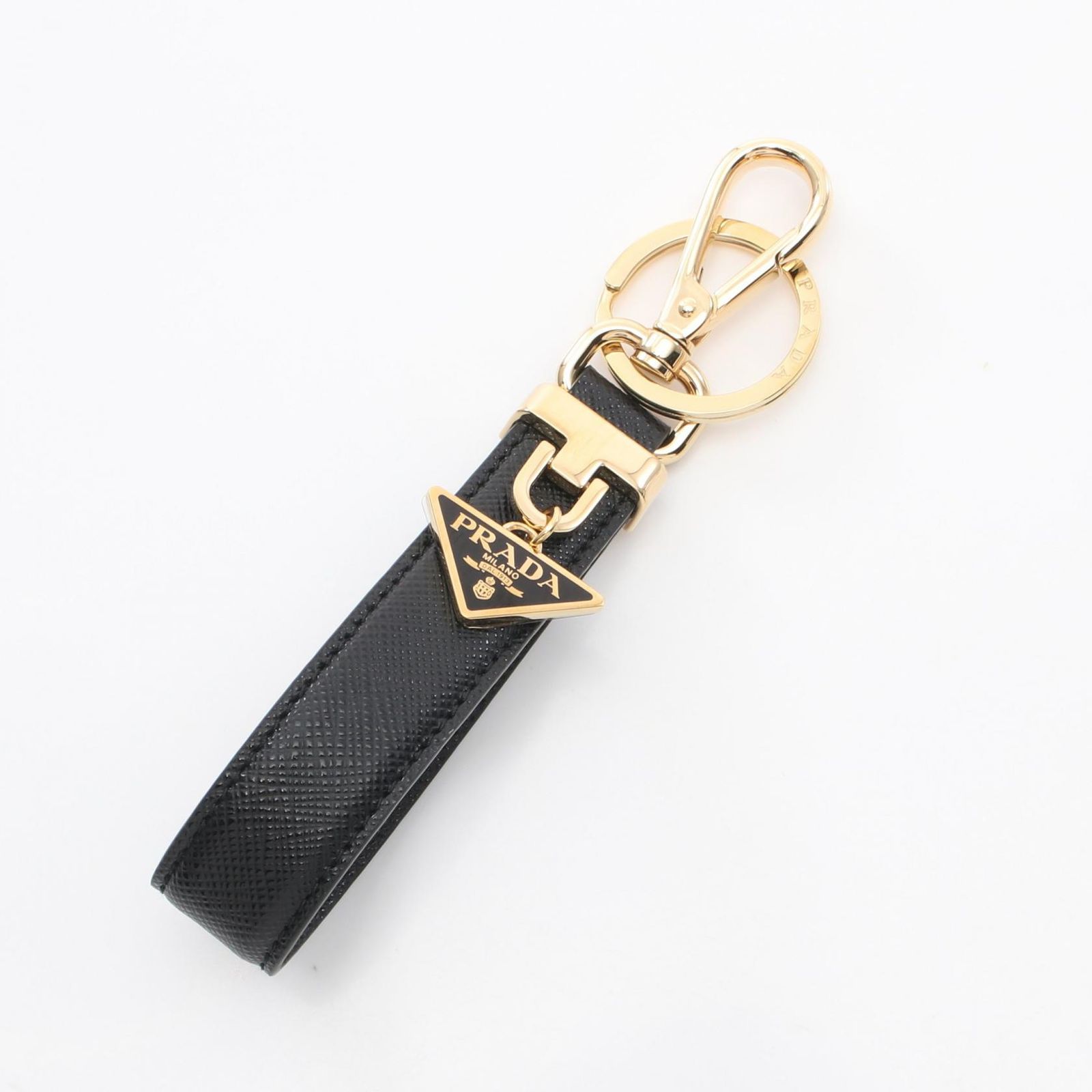 プラダ PRADA キーホルダー SAFFIANO 1PP185053F0002 ブラック サフィアーノレザー キーホルダー ユニセックス