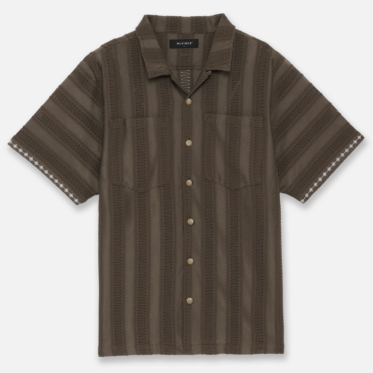 MLVINCE メルヴィンス STRIPE LACE S/S SHIRTS OLIVE - メルカリ