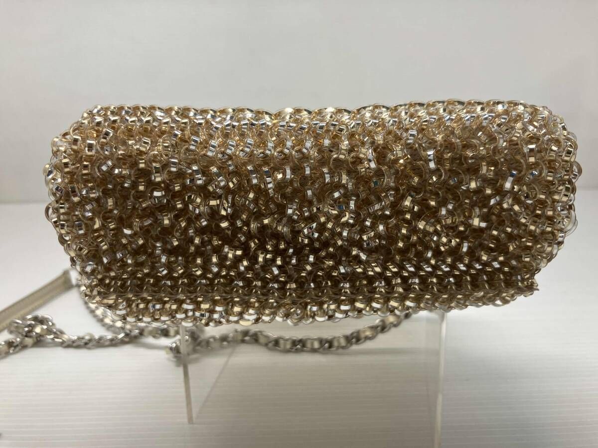 極美品！！　アンテプリマ　ペルラ　シルバーゴールド　袋付き ペルラ グリッター/バケットバッグ/シルバーゴールド【予約販売