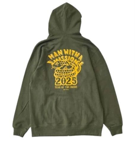 MAN WITH A MISSION 干支パーカー アーミーグリーン Lサイズ MAN WITH A MISSION マンウィズアミッション マンウィズ グッズ 2025