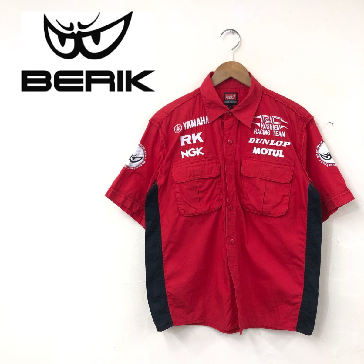 刺繍ロゴ　半袖シャツ　メンズ　DUCATI     BERIK 刺繍ロゴ 半袖シャツ メンズ DUCATI BERIK