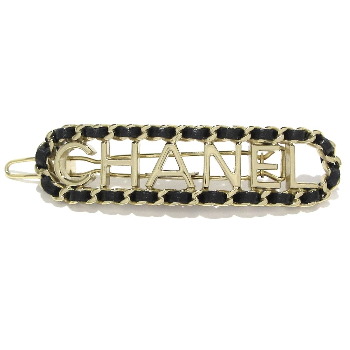 CHANEL シャネル バレッタ - ラムスキン ゴールド×黒