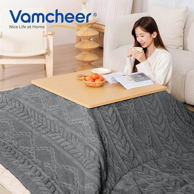 Vamcheer こたつ布団 長方形 大判 こたつふとん 単品 205x285cm こたつ用布団 あったか こたつ掛け布団 厚手 ジャガードボア フランネル リバーシブル 両面使える 適応こたつ台 80～90×135～150cm ふわふわ ぽかぽか 0 MARWIL-DEMENAGEMENTS_CH