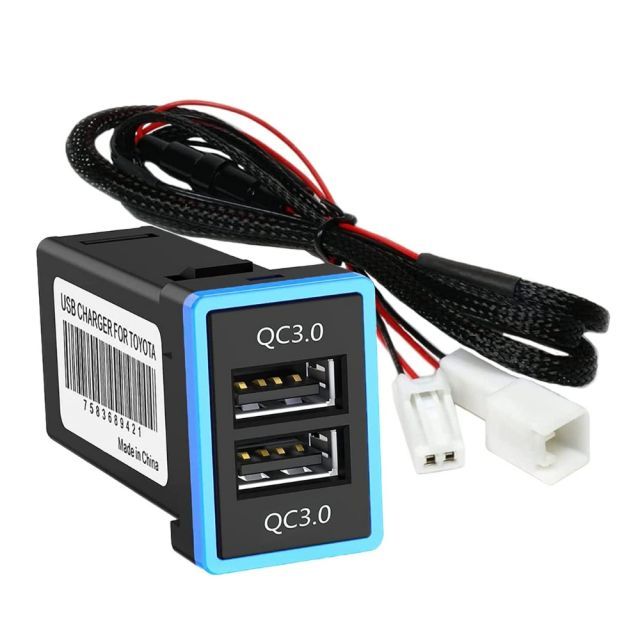 ピクシスメガ LA700/710 H27/7- [アイスブルー] デュアル USBポート 2ポート/USB電源増設 QC3.0 急速充電 USBスイッチホールカバー スマホ タブレット 充電 車載