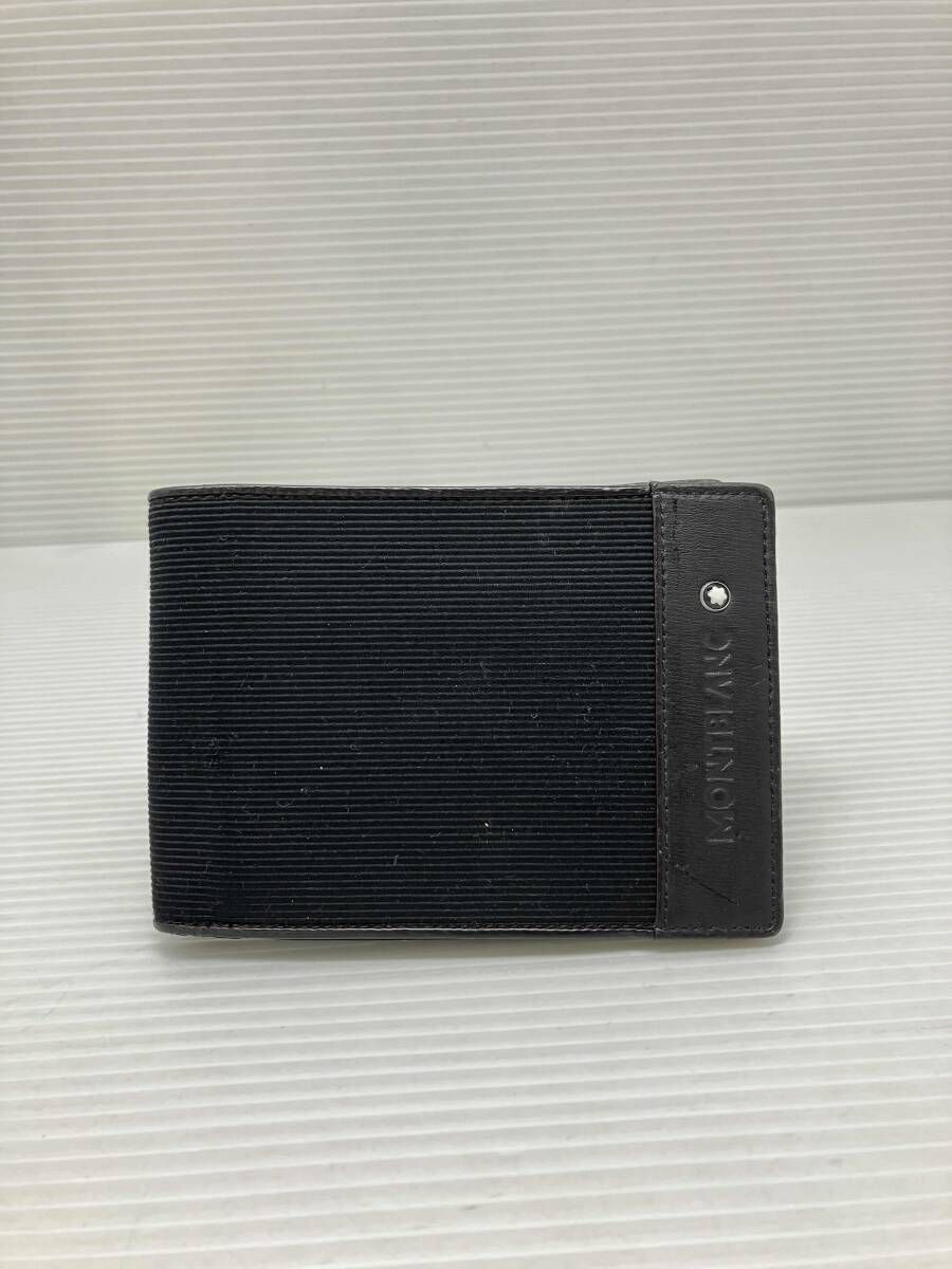 MONTBLAC】モンブラン 二つ折りレザー財布ブラック・黒 モンブラン