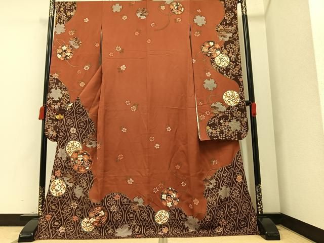 神威出品 平和屋着物□豪華振袖 駒刺繍 雪輪花丸文 金彩 正絹 逸品