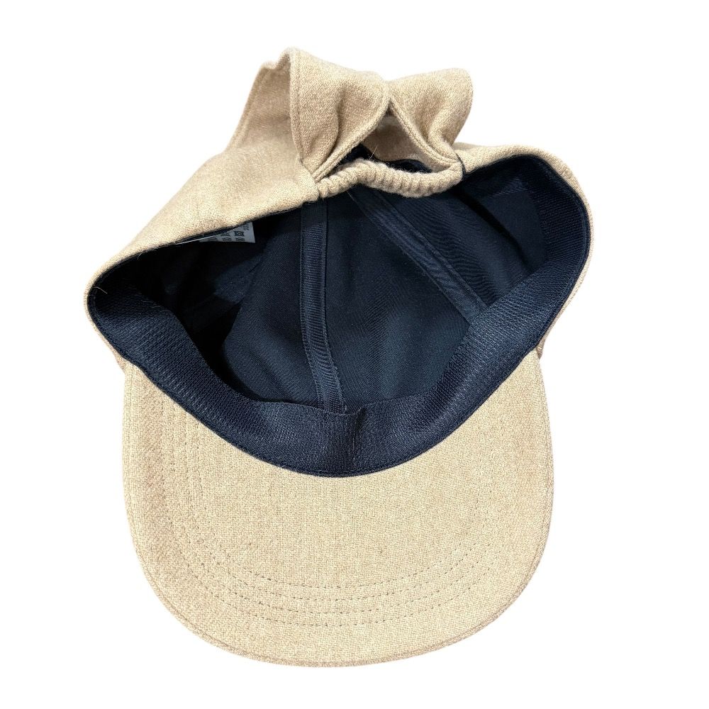 美品 クリーニング済み yori ヨリ バックリボン ウール キャップ