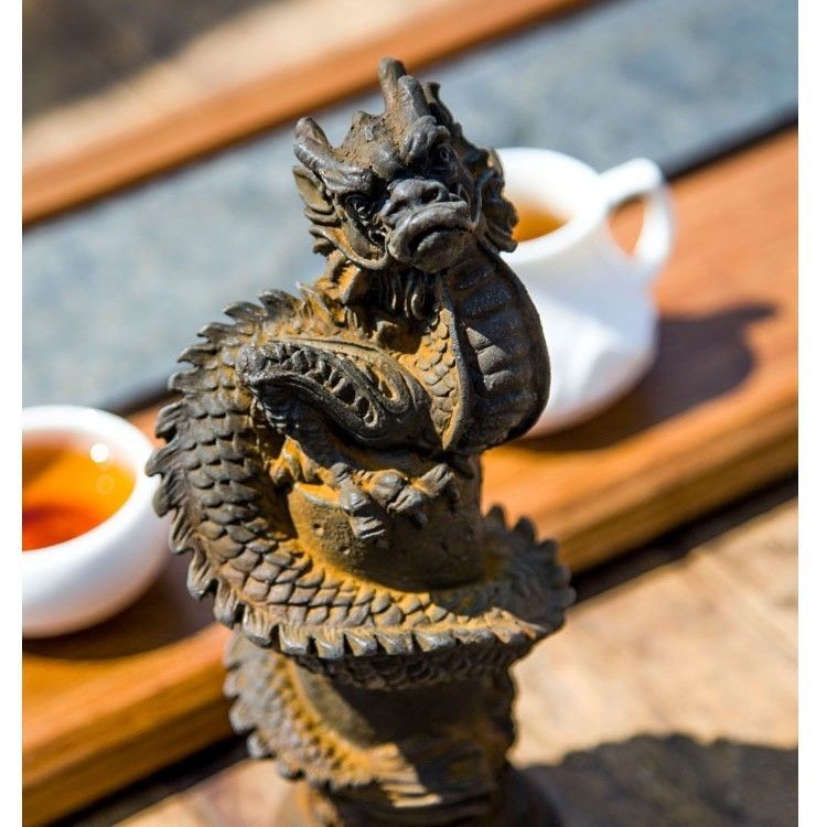 花龍立体オブジェ 　縁起物　龍の置物 花龍の縁起物オブジェ 龍の置物（横22cm） その他インテリア雑貨