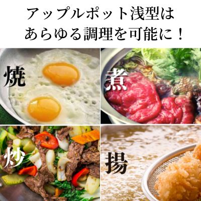 アップルポット24cm 1.5L 浅型 5層ステンレス 2～3人前に最適 apple pot