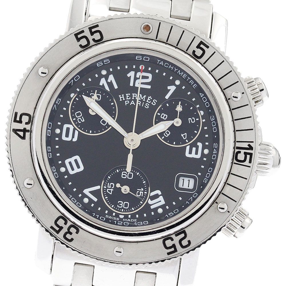 エルメス HERMES CL2.310 クリッパーダイバー クロノグラフ クォーツ レディース_885106