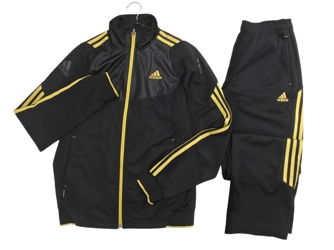 adidas アディダス ジャージ上下 セットアップ sizeM/黒x