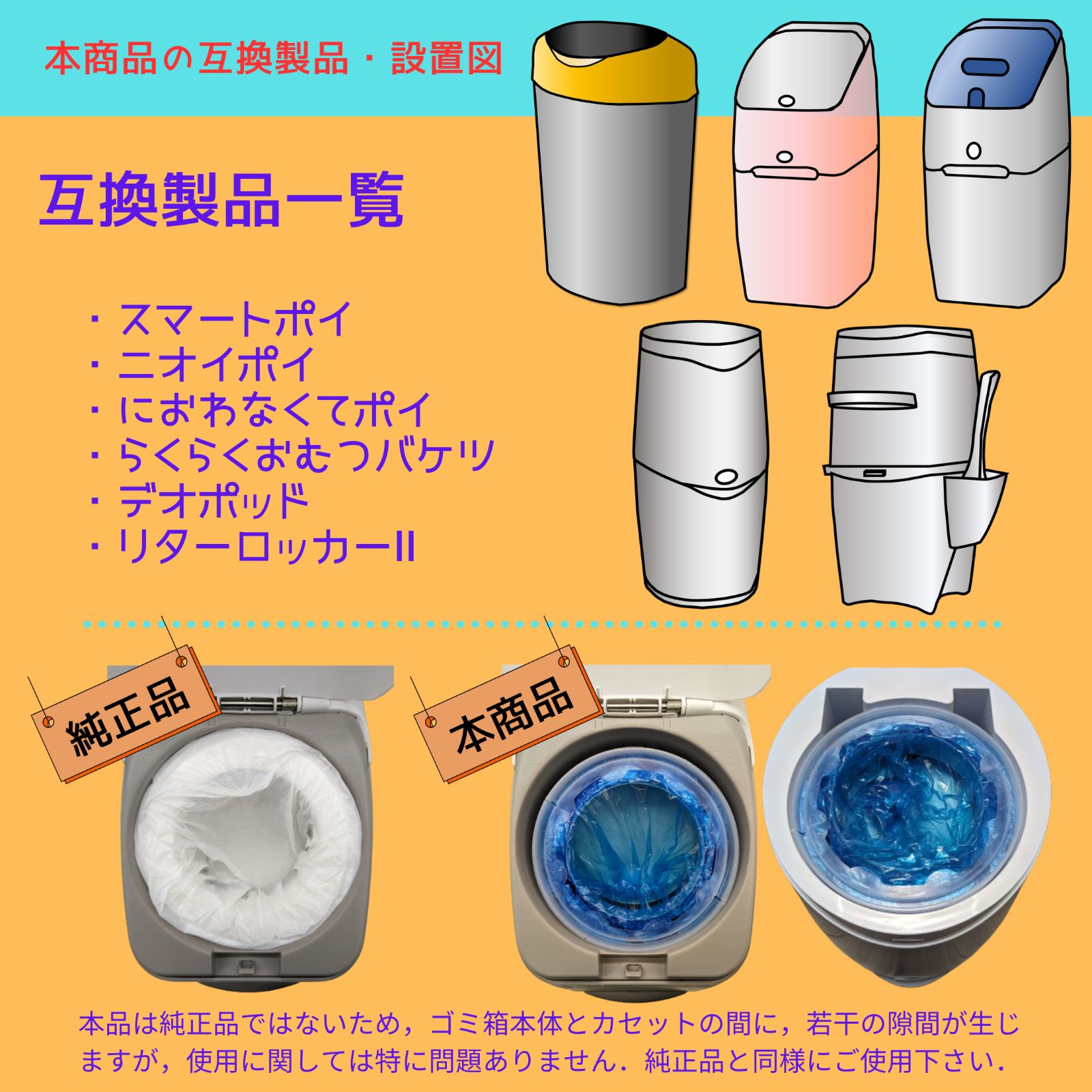 リターロッカーII用互換カセット4個 7層防臭 ゴミ箱カートリッジ
