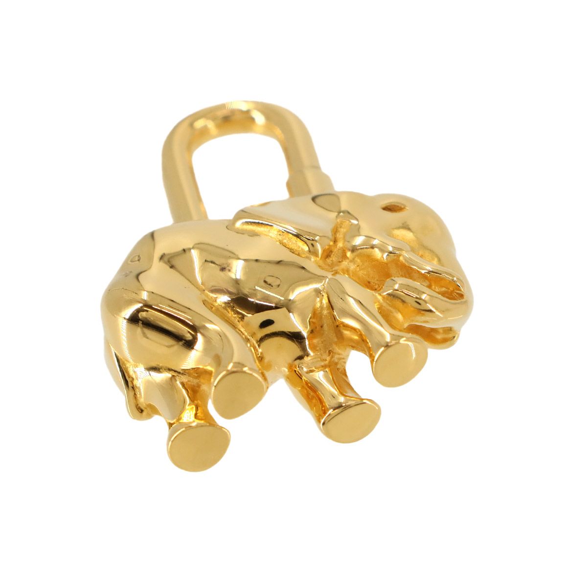 新品同様 エルメス HERMES カデナ チャーム エレファント 象 ゴールド